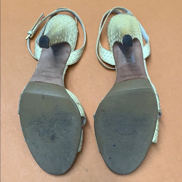 Burberry Yellow Python Slingback Heels - Picture 15 of 17